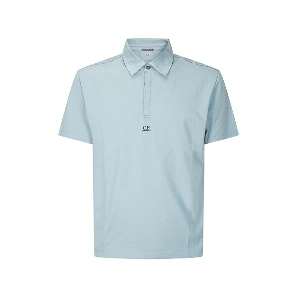 シーピーカンパニー メンズ スポーツシャツ トップス Logo-detail short-sleeve polo shirt Blue