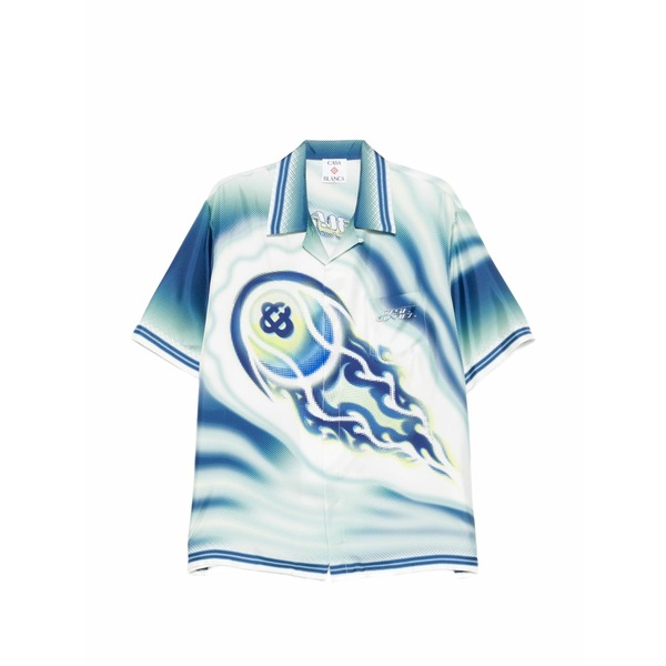 カサブランカ メンズ プルオーバー トップス The art of the serve shirts Blue