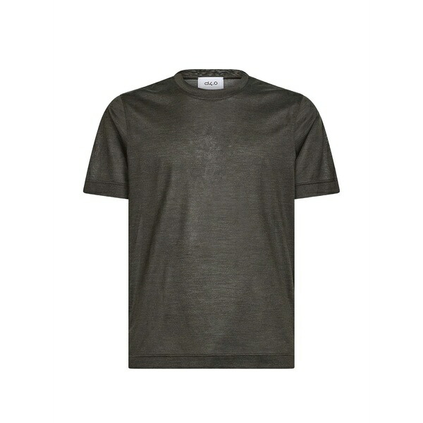 ディーフォーポイントゼロ メンズ ティーシャツ トップス Silk t-shirt Brown