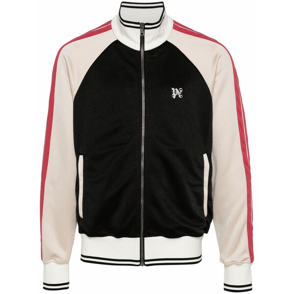 パーム・エンジェルス メンズ 上衣＆上衣 アウター Monogram colour-block track jacket Black