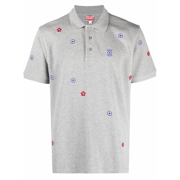 ケンゾー メンズ スポーツシャツ トップス Target embroidered cotton shirt Grey