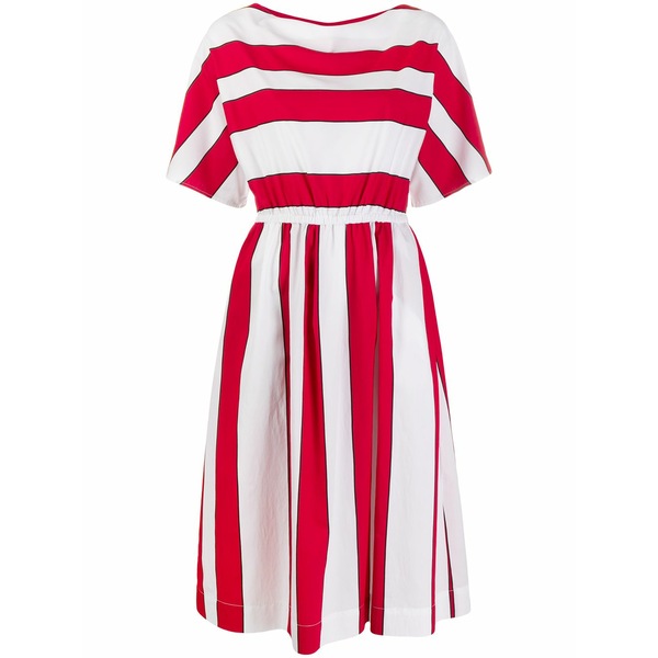 羊毛 一財産 レディース 衣裳 トップス Scully stripe MIDI dress White