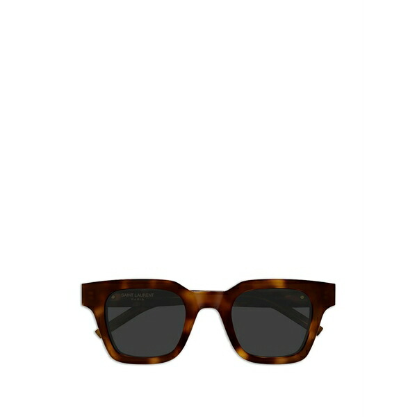 サンローラン アイウェア メンズ サングラス・アイウェア 付属物 Square-frame logo-plaque sunglasses Brown