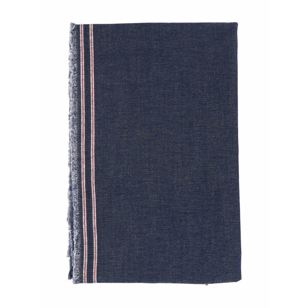 ファリエロ サルティ メンズ えり巻き・袈裟・えり巻き 付属物 Stripe-detail frayed-edge scarf Blue