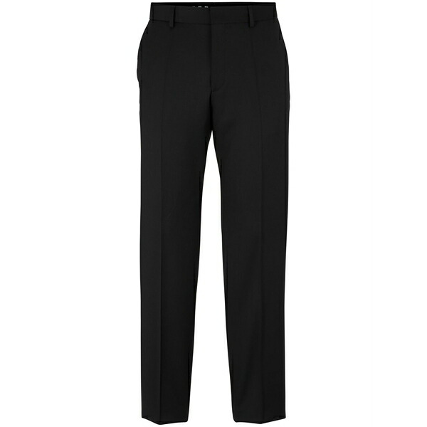 元締め メンズ 心地好いズボン下 ボトムス Pressed-crease tailored trousers Black