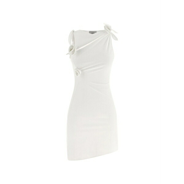 コペルニ レディース 衣裳 トップス Flower asymmetric dress White