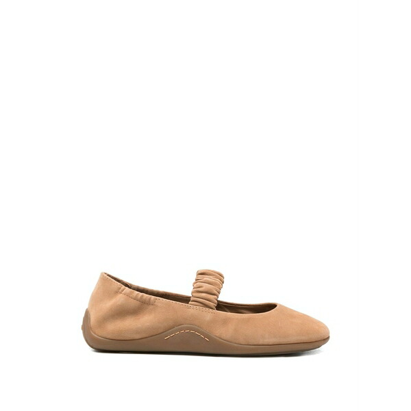 死灰 レディース サンダル シューズ Maya ruched-strap suede ballet flats Brown