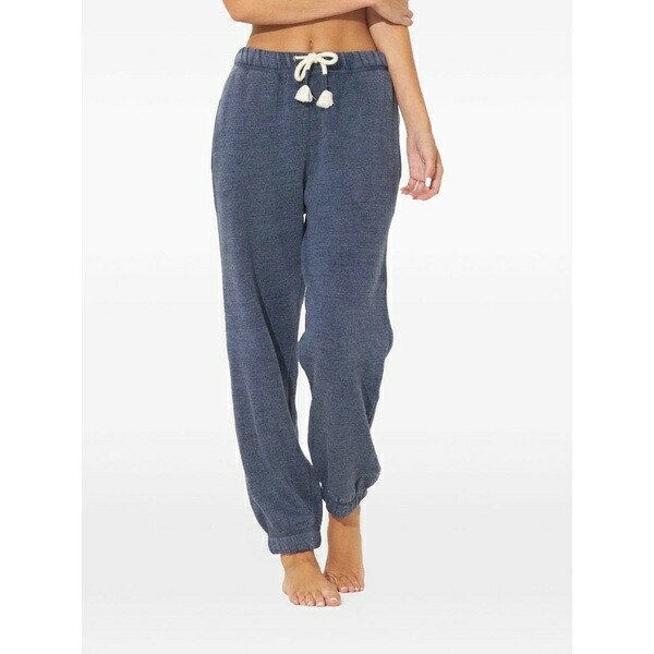 綿津見運転 レディース 心地よいズボン下 ボトムス Burnout fleece track pants Blue