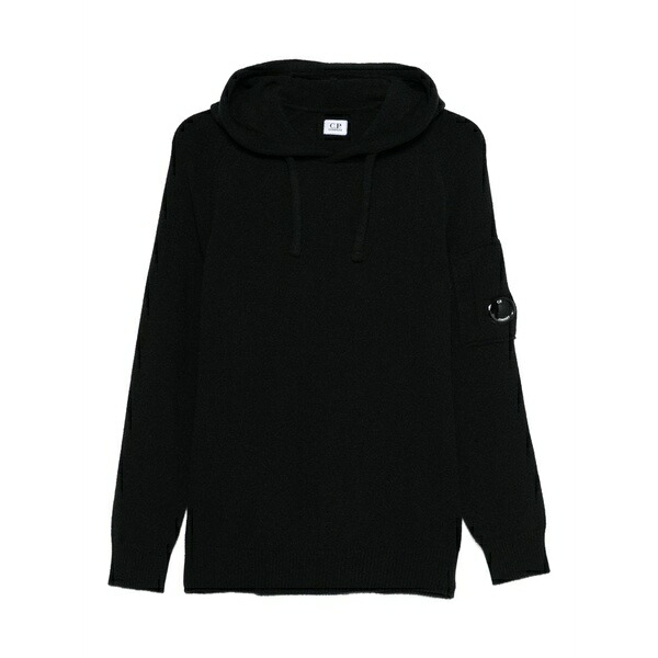 シーピーカンパニー メンズ パーカー・スウェットシャツ アウター Lens-detail hoodie  Black