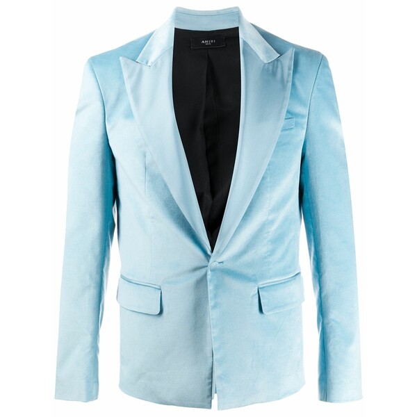 アミリ メンズ 上衣＆上衣 アウター Metallic deep v-neck blazer jacket Blue