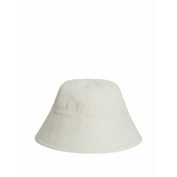 ジル・サンダー レディース 帽子 アクセサリー Topstitching linen bucket hat White|asty