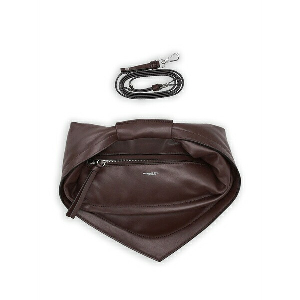 フェデリコ チーナ レディース トートバッグ 御徒面子 Knotted tortellino shoulder bag Brown