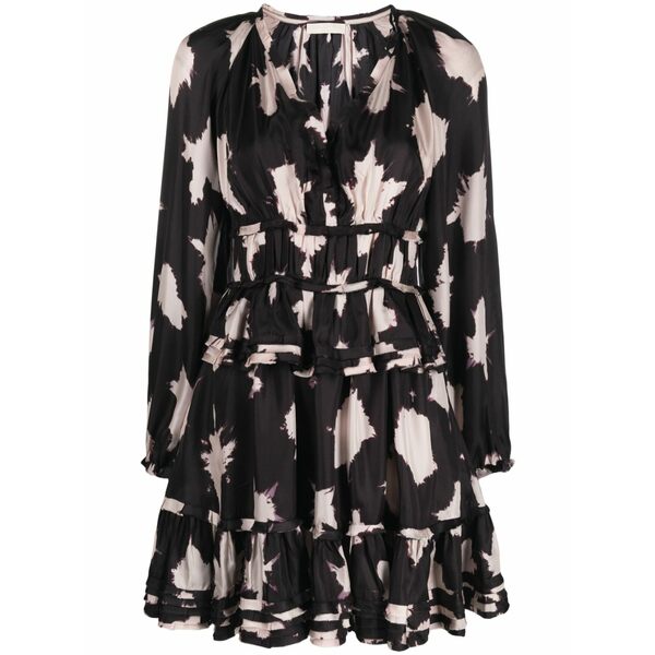 ウラ・ジョンソン レディース 衣装 トップス Emery tie-dye mini dress Black