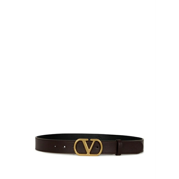 ヴァレンティノ ガラヴァーニ レディース ベルト アクセサリー Leather v-logo buckle belt Brown｜asty