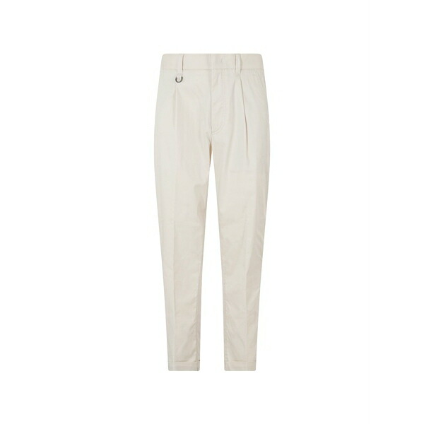 パウロペコラ メンズ 心地好いズボン下 ボトムス Pleated-detail turn-up trousers Neutrals