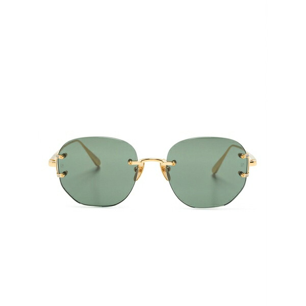 リンダ ファロー メンズ サングラス・アイウェア 付属物 Sandor geometric-frame sunglasses Gold