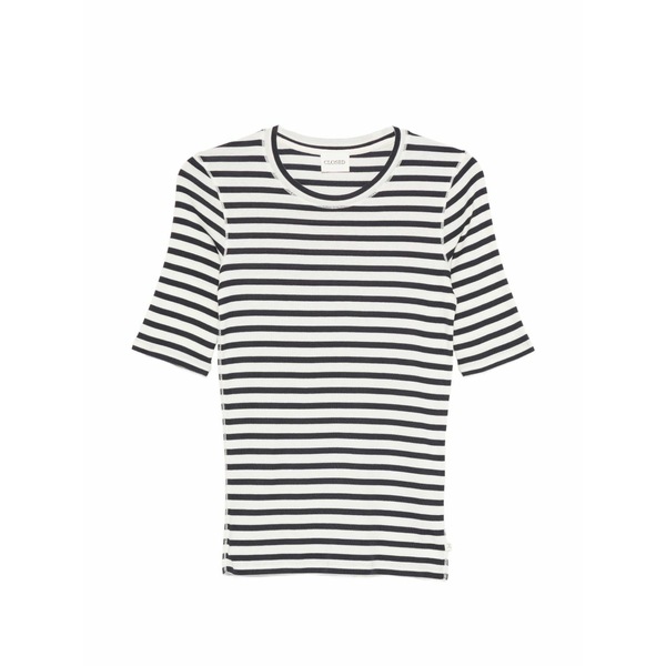 クローズド レディース プルオーバー トップス Striped ribbed-knit t-shirt White