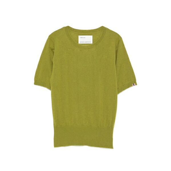 エクストリームカシミア メンズ ティーシャツ トップス Noor fine-knit short-sleeve sweater Green