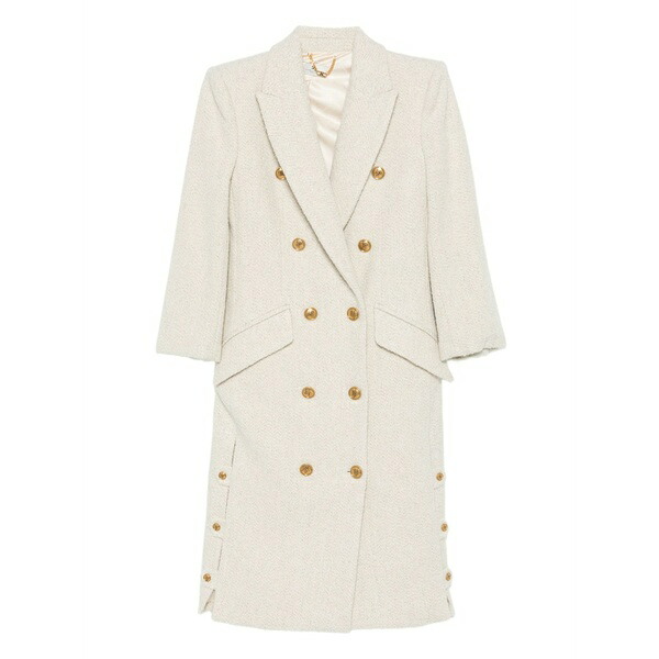 エリザベスフランキ レディース 厚地の外套 アウター Double-breasted coat Neutrals