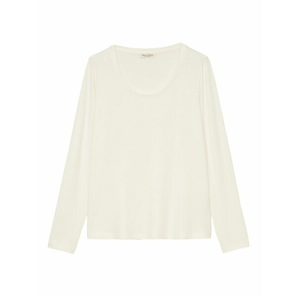 マルコポーロ レディース ティーシャツ トップス Long-sleeve scoop-neck top White