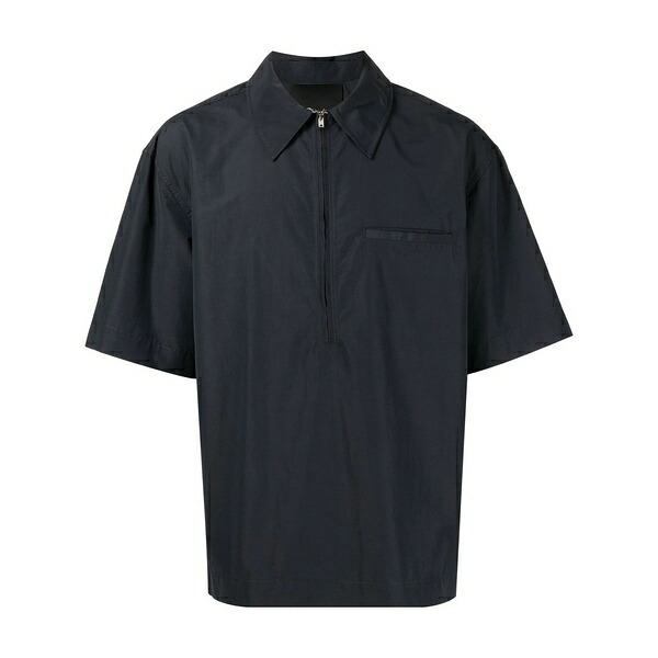 スリーワンフィリップリム メンズ ティーシャツ トップス Half-zip polo shirt Black
