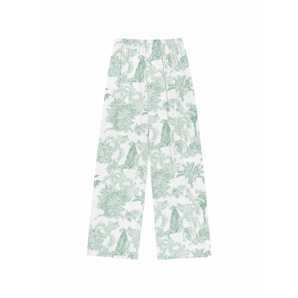 エムシーツーセイントバース レディース 心地よいズボン下 ボトムス Animal-print palazzo pants White
