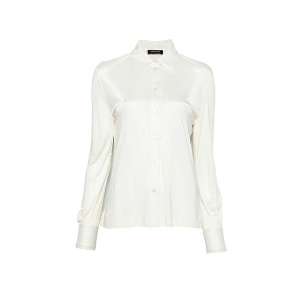 ファビアナ フィリッピ レディース ティーシャツ トップス Long-sleeve buttoned shirt Neutrals