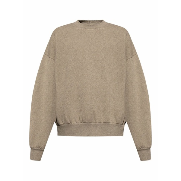 エフオージーエッセンシャルズ メンズ パーカー・スウェットシャツ アウター Logo-appliqu£ crew-neck sweatshirt Brown|asty