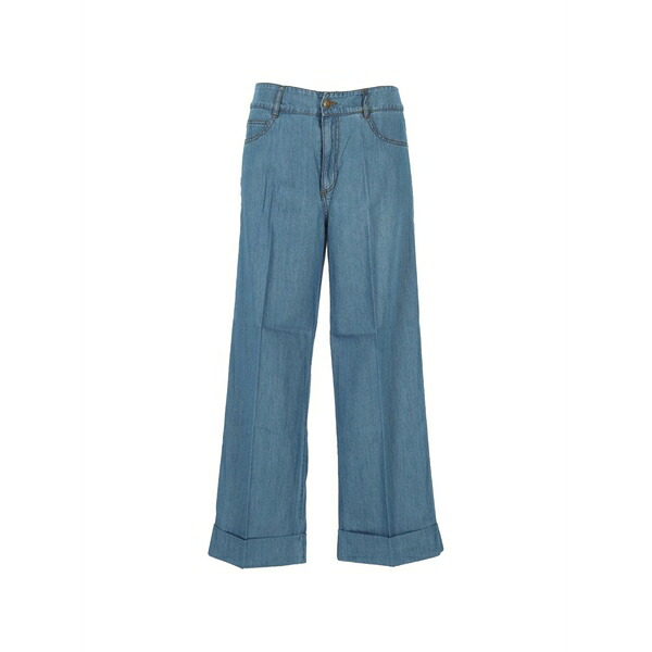 ペニー黒いこと レディース ジーンズズボン下 ボトムス Pressed-crease turned-up jeans Blue