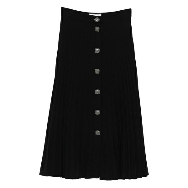 ニッサ レディース スコート ボトムス Button MIDI skirt Black