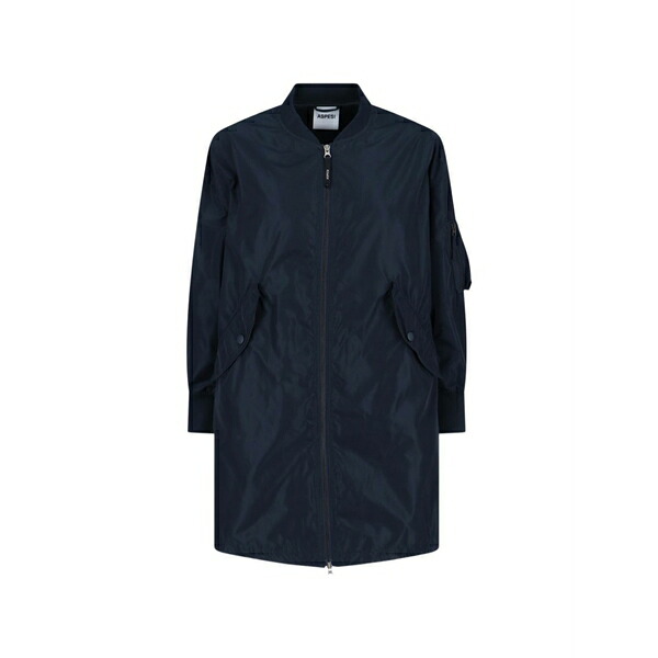 アスペジ レディース 厚地の外套 アウター Zip-up coat Blue