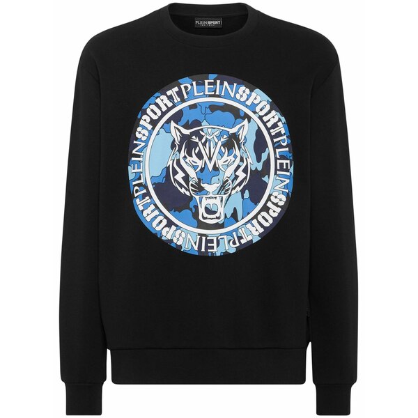 飾り気のない運動競技 メンズ パーカー・スウェットシャツ アウター Tiger-print camouflage sweatshirt Black
