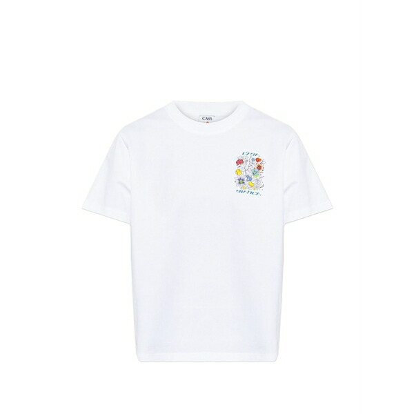 カサブランカ レディース プルオーバー トップス Graffiti-print short-sleeve t-shirt White