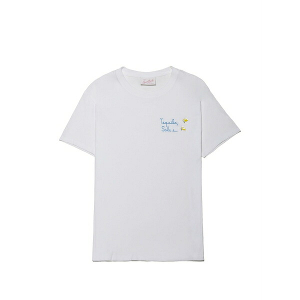 エムシーツーセイントバース レディース プルオーバー トップス Emilie embroidered lemon-charm t-shirt White
