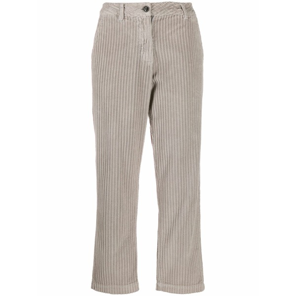 羊毛 一財産 レディース 心地よいズボン下 ボトムス Straight-leg corduroy trousers Grey
