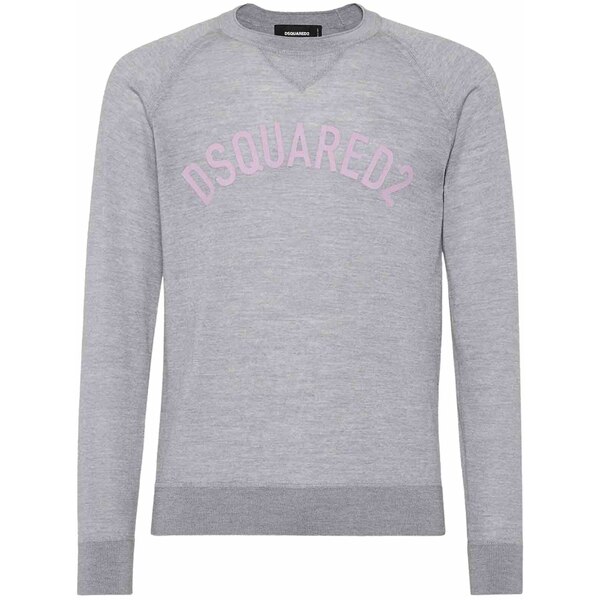 ディースクエアード メンズ プルオーバー トップス Fine-knit t-shirt Grey