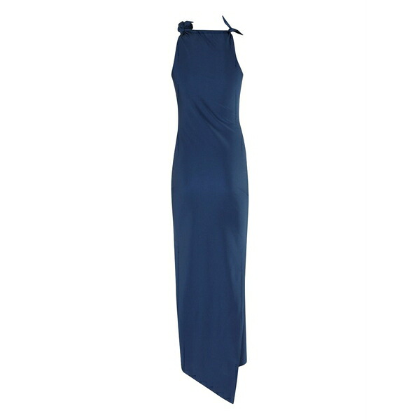 コペルニ レディース 衣装 トップス Rose-embellished asymmetrical maxi dress Blue