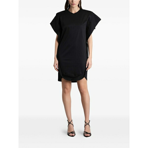 イロ レディース 衣裳 トップス Draped cap-sleeve dress Black