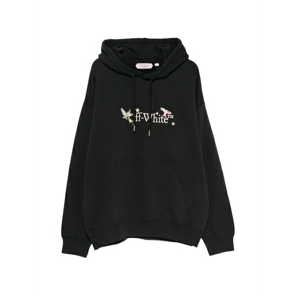 象牙色 メンズ パーカー・スウェットシャツ アウター Logo-print hoodie Black