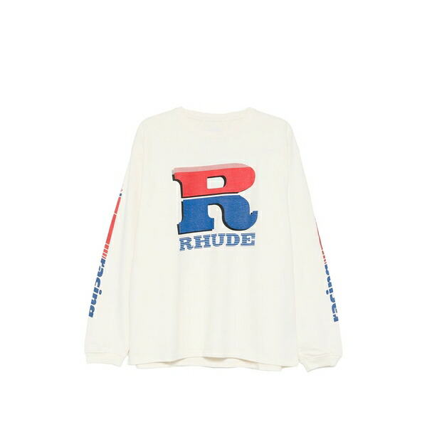 ルード メンズ ティーシャツ トップス Petrol logo long-sleeve t-shirt Neutrals