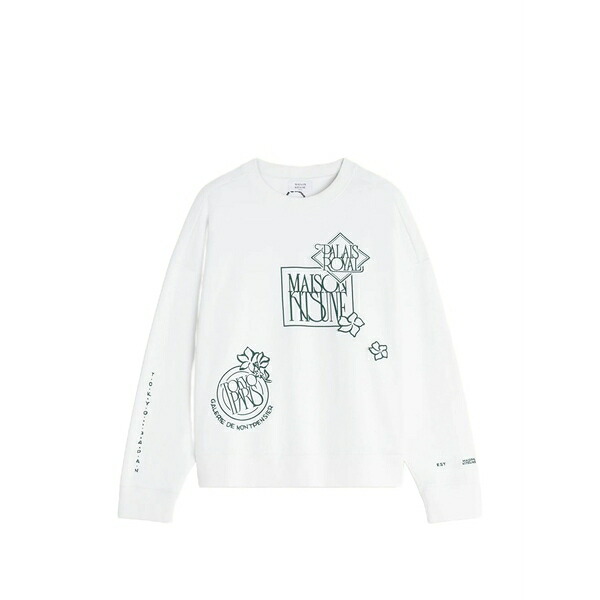 住み家 稲荷 メンズ パーカー・スウェットシャツ アウター Floral print sweatshirt White