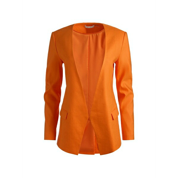 アリス アンド オリビア レディース 上衣＆上衣 アウター Collarless angled blazer Orange