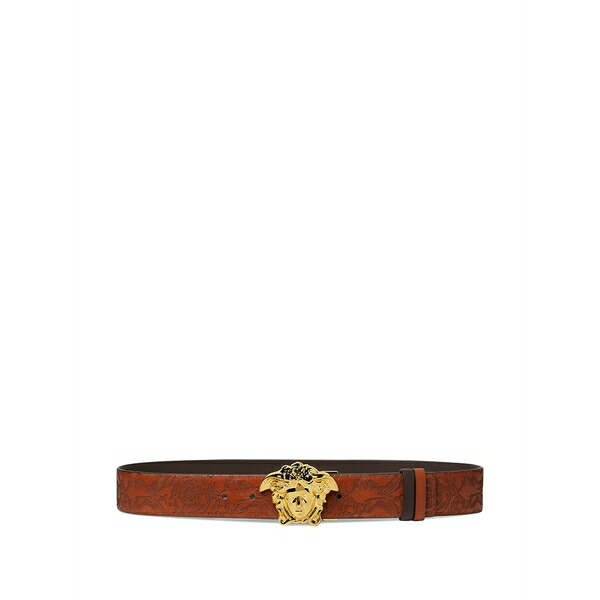 ヴェルサーチ メンズ 三尺帯 添え物 La medusa-buckle leather belt Brown