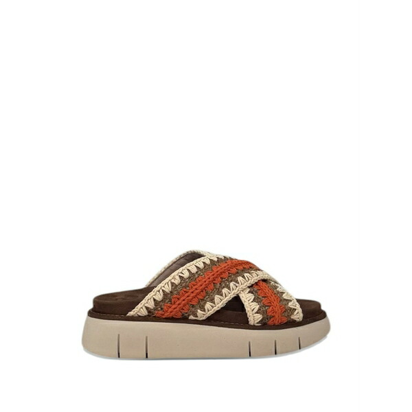 モウ レディース サンダル シューズ Bounce woven-straps sandals Orange