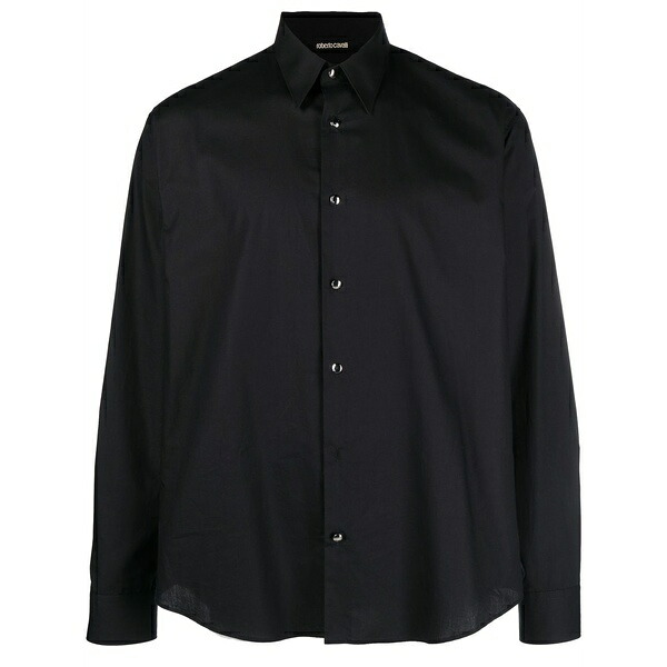 ロベルトカヴァリ メンズ プルオーバー トップス Logo print cotton shirt Black