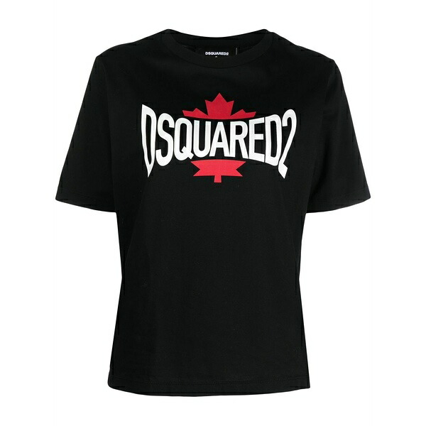 ディースクエアード レディース ティーシャツ トップス Logo-print short-sleeved t-shirt Black