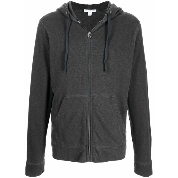 ジェームス 銭入れ メンズ パーカー・スウェットシャツ アウター Zipped-up fleece hoodie Grey