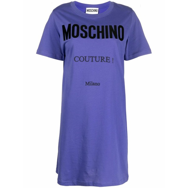 モスキーノ レディース 衣裳 トップス Logo-print t-shirt dress Purple