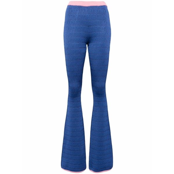 バリー レディース 心地よいズボン下 ボトムス Patterned-jacquard flared trousers Blue