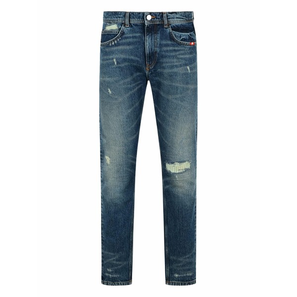 アミッシュ メンズ ジーンズズボン下 ボトムス David distressed regular \u0026 straight-leg jeans Blue